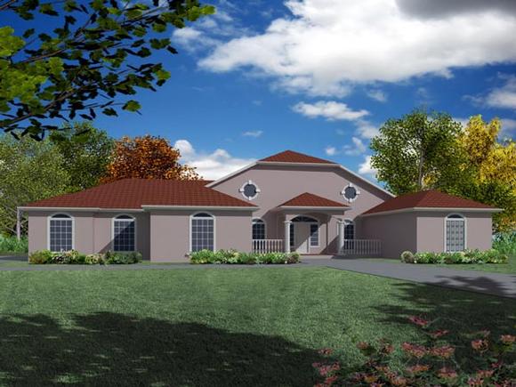 Mediterranean House Plan 50217 with 3 Beds, 3 Baths, 3 Car Garage Elevation