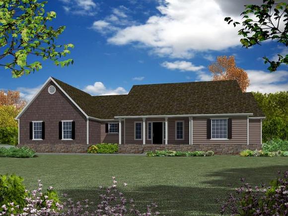 Ranch House Plan 50220 with 4 Beds, 3 Baths, 2 Car Garage Elevation