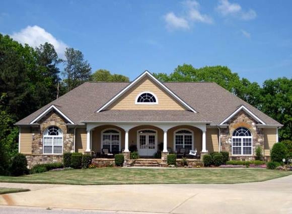 Craftsman House Plan 50243 with 4 Beds, 4 Baths, 3 Car Garage Elevation