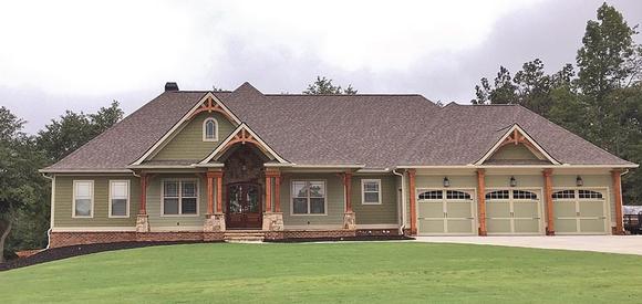 Craftsman, Ranch, Traditional House Plan 50264 with 4 Beds, 3 Baths, 3 Car Garage Elevation