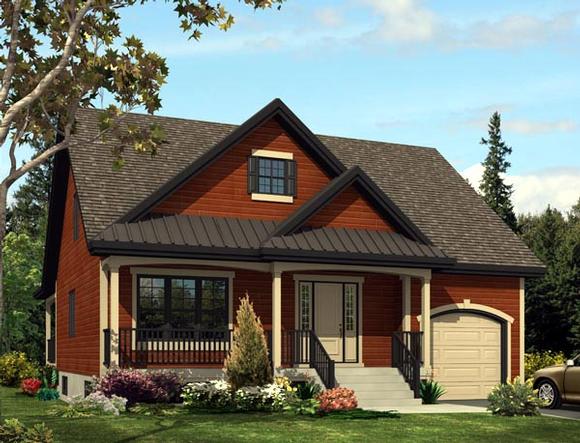 Cabin, Cottage, Country, Craftsman House Plan 50303 with 3 Beds, 3 Baths, 1 Car Garage Elevation