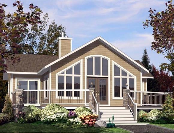 House Plan 50309 with 2 Beds, 1 Baths Elevation