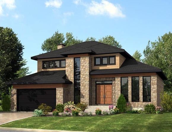 Contemporary, Modern House Plan 50323 with 3 Beds, 2 Baths, 2 Car Garage Elevation