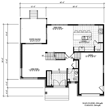 House Plan 50342 - Contemporary Style with 1668 Sq Ft, 3 Bed, 1 B ...