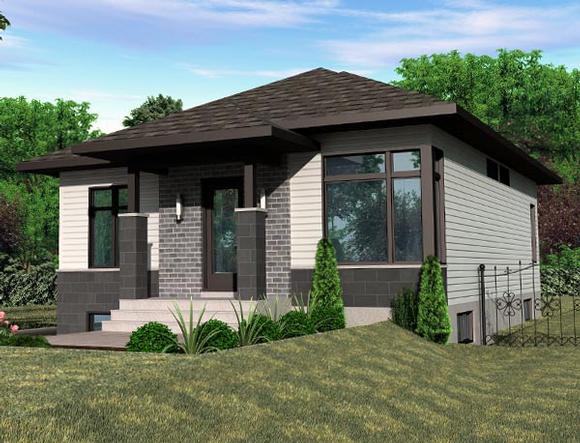 Contemporary House Plan 50358 with 2 Beds, 1 Baths Elevation