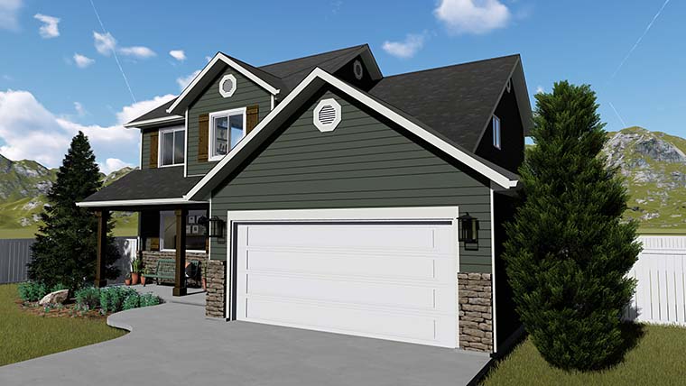 Plan with 2506 Sq. Ft., 6 Bedrooms, 4 Bathrooms, 2 Car Garage Picture 3