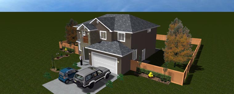 Plan with 3761 Sq. Ft., 5 Bedrooms, 4 Bathrooms, 2 Car Garage Picture 21