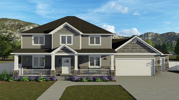 House Plan 50403 with 5 Beds, 4 Baths, 3 Car Garage Elevation