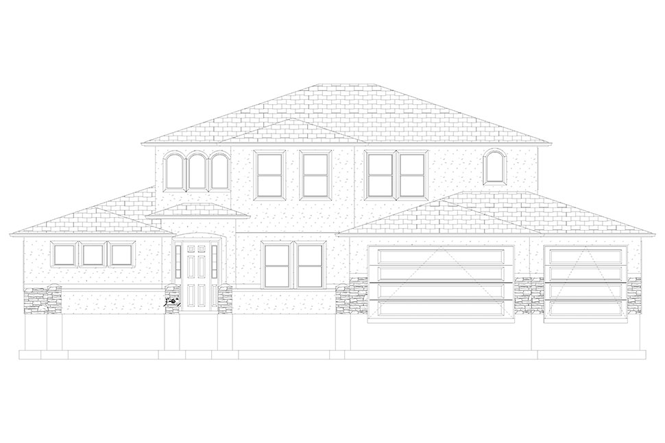 Plan with 3859 Sq. Ft., 5 Bedrooms, 4 Bathrooms, 3 Car Garage Picture 26