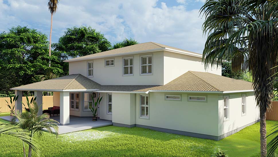 Plan with 3859 Sq. Ft., 5 Bedrooms, 4 Bathrooms, 3 Car Garage Picture 2