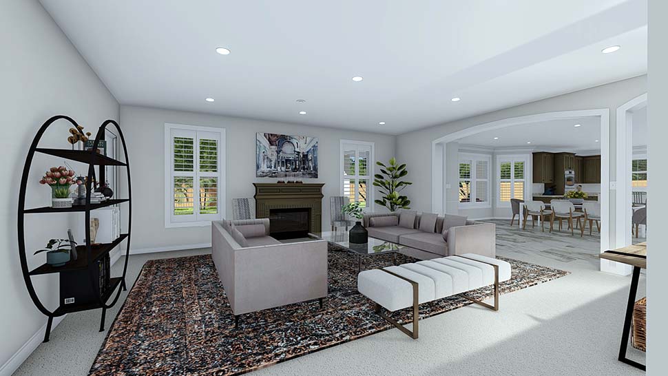 Plan with 3859 Sq. Ft., 5 Bedrooms, 4 Bathrooms, 3 Car Garage Picture 7