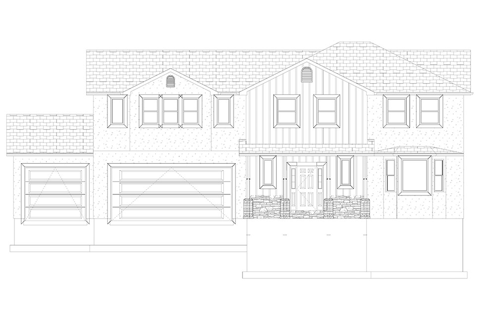 Plan with 3440 Sq. Ft., 5 Bedrooms, 4 Bathrooms, 3 Car Garage Picture 21