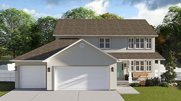 House Plan 50412 with 6 Beds, 4 Baths, 3 Car Garage Elevation