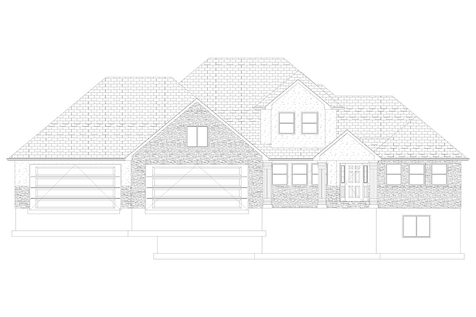 Plan with 3863 Sq. Ft., 5 Bedrooms, 4 Bathrooms, 4 Car Garage Picture 31