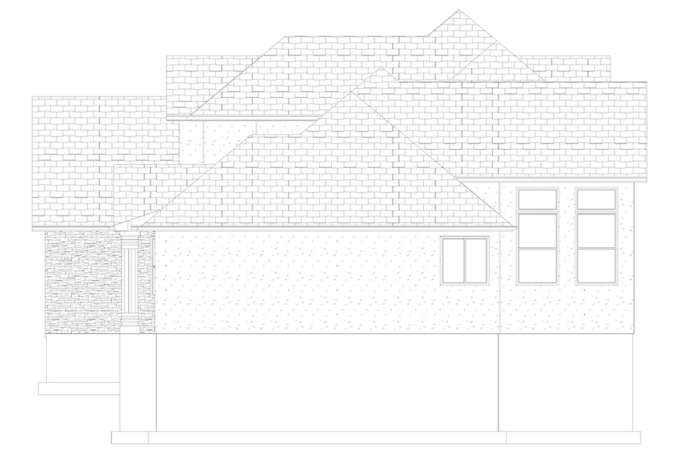 Plan with 3863 Sq. Ft., 5 Bedrooms, 4 Bathrooms, 4 Car Garage Picture 33