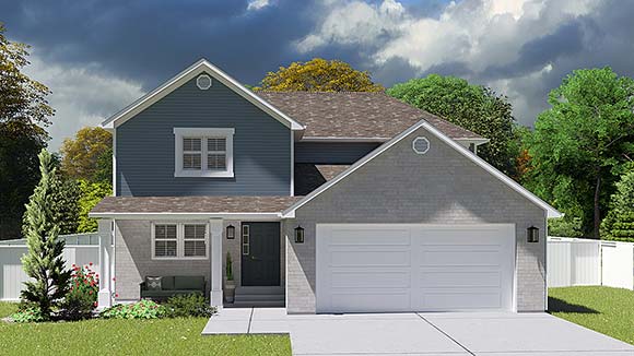 House Plan 50416 with 4 Beds, 4 Baths, 2 Car Garage Elevation