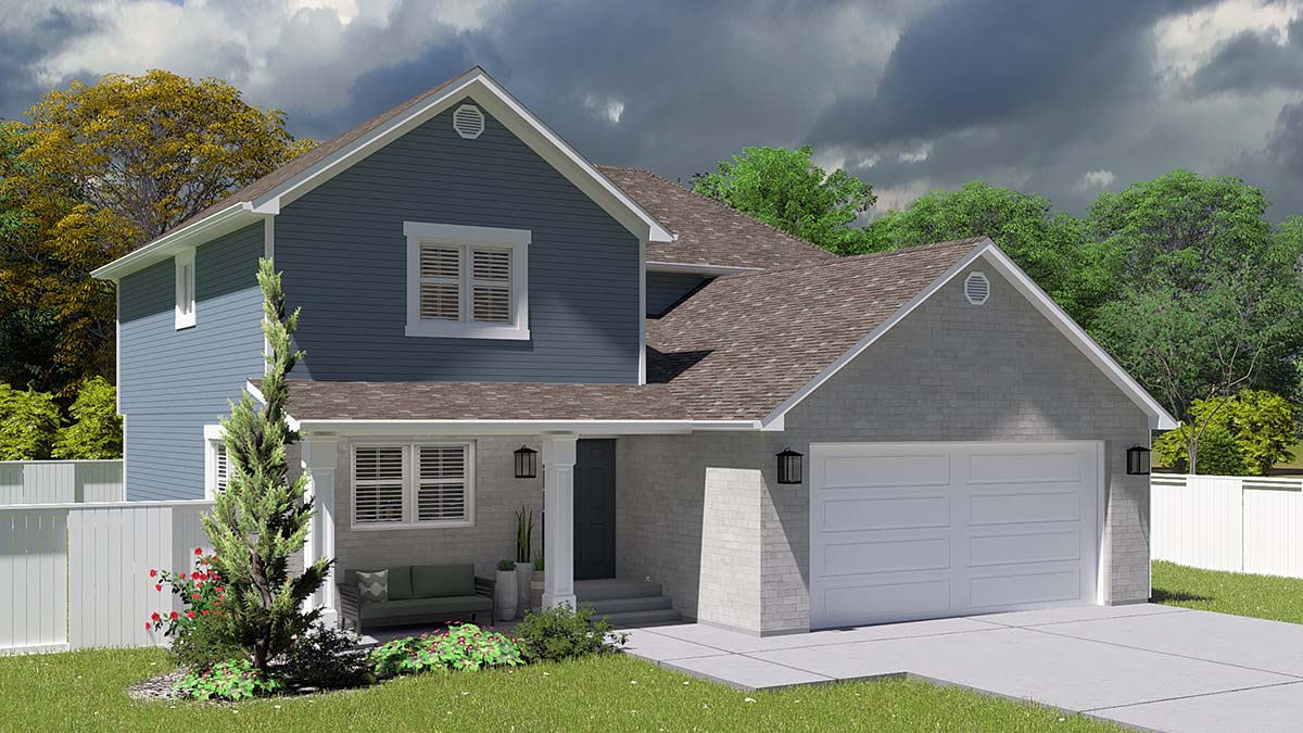 Plan with 2900 Sq. Ft., 4 Bedrooms, 4 Bathrooms, 2 Car Garage Picture 3