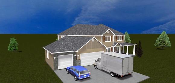 House Plan 50423 with 7 Beds, 4 Baths, 3 Car Garage Elevation