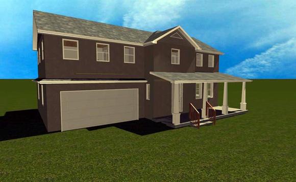 House Plan 50429 with 4 Beds, 3 Baths, 2 Car Garage Elevation