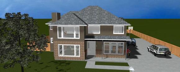 House Plan 50431 with 4 Beds, 4 Baths, 3 Car Garage Elevation