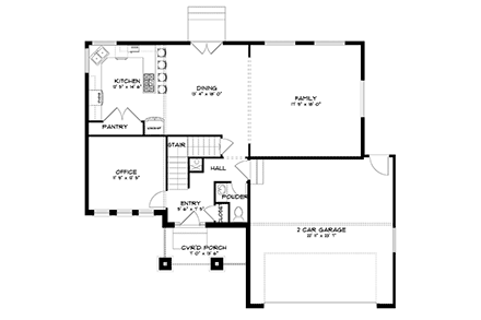 House Plan 50432 with 5 Beds, 4 Baths, 2 Car Garage First Level Plan