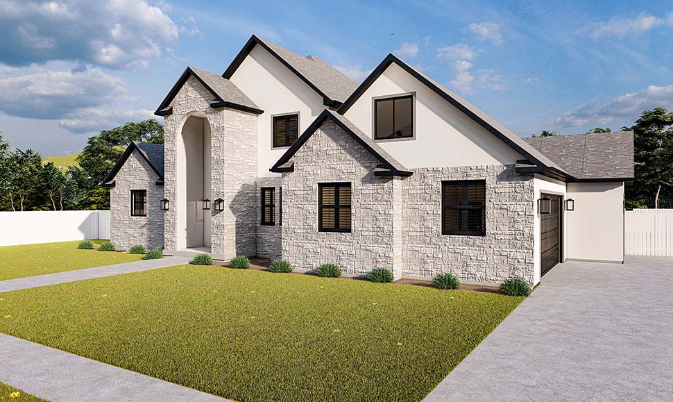 Plan with 4148 Sq. Ft., 5 Bedrooms, 4 Bathrooms, 3 Car Garage Picture 4
