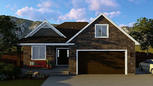 House Plan 50440 with 5 Beds, 3 Baths, 2 Car Garage Elevation