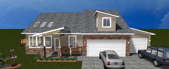 House Plan 50441 with 3 Beds, 3 Baths, 3 Car Garage Elevation
