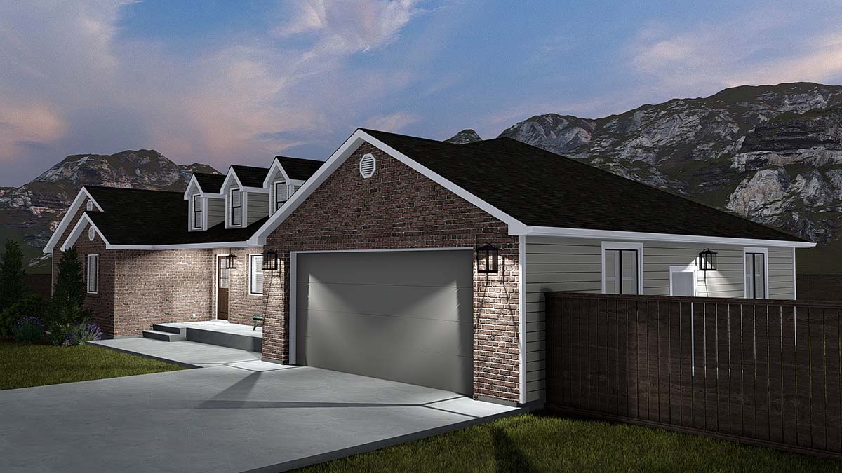 Plan with 3709 Sq. Ft., 5 Bedrooms, 4 Bathrooms, 2 Car Garage Picture 2