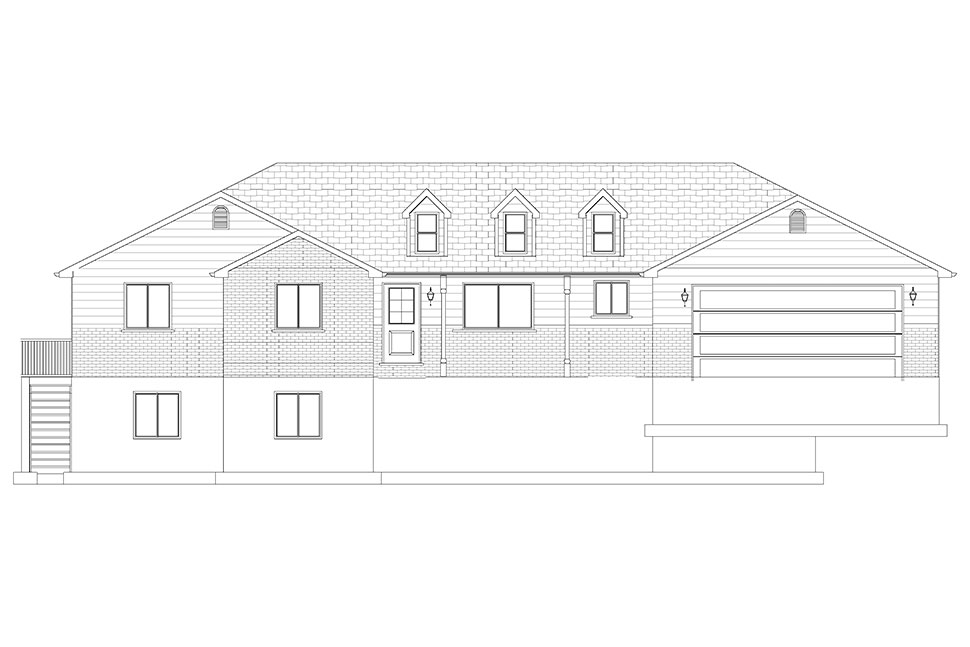 Plan with 3709 Sq. Ft., 5 Bedrooms, 4 Bathrooms, 2 Car Garage Picture 29