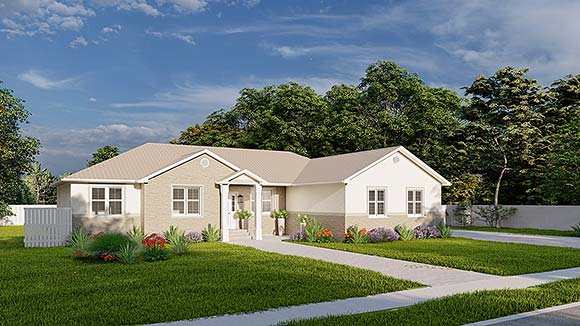 House Plan 50468 with 6 Beds, 3 Baths, 4 Car Garage Elevation