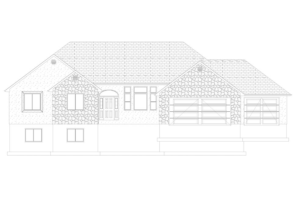 Plan with 4353 Sq. Ft., 5 Bedrooms, 4 Bathrooms, 3 Car Garage Picture 27