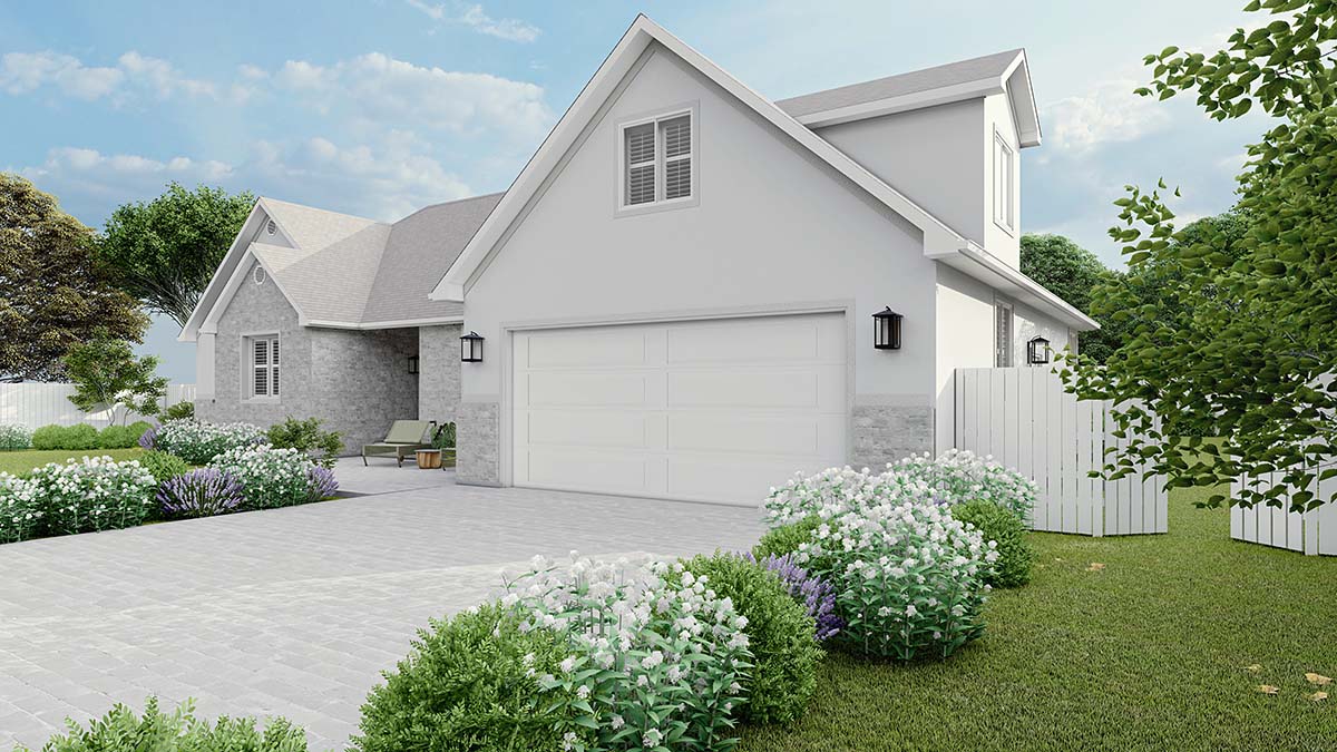 Plan with 2112 Sq. Ft., 3 Bedrooms, 2 Bathrooms, 2 Car Garage Picture 2