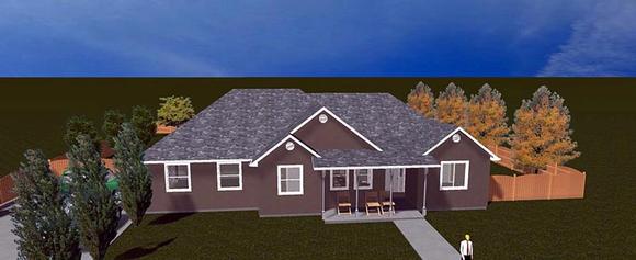House Plan 50477 with 5 Beds, 3 Baths, 2 Car Garage Elevation