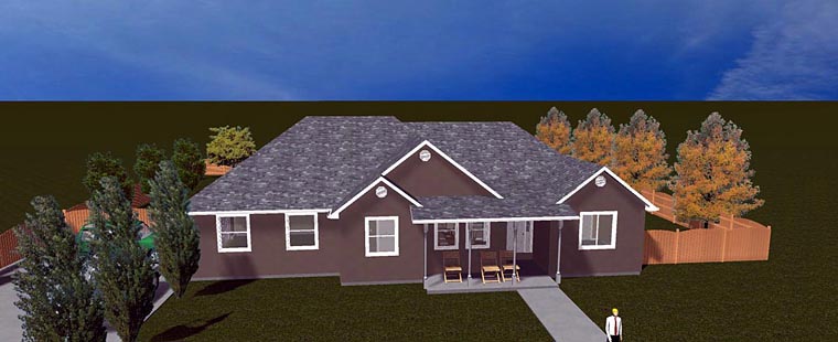 Plan with 4050 Sq. Ft., 5 Bedrooms, 3 Bathrooms, 2 Car Garage Elevation