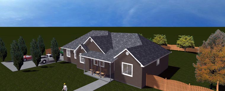Plan with 4050 Sq. Ft., 5 Bedrooms, 3 Bathrooms, 2 Car Garage Picture 25