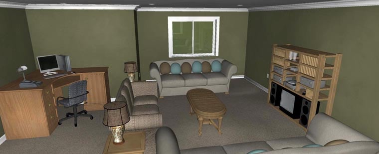 Plan with 4050 Sq. Ft., 5 Bedrooms, 3 Bathrooms, 2 Car Garage Picture 5