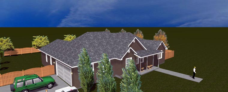 Plan with 4050 Sq. Ft., 5 Bedrooms, 3 Bathrooms, 2 Car Garage Picture 7