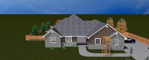House Plan 50478 with 5 Beds, 3 Baths, 3 Car Garage Elevation