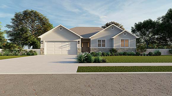 House Plan 50500 with 5 Beds, 3 Baths, 2 Car Garage Elevation