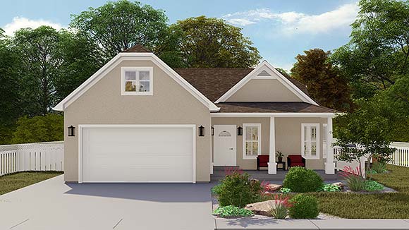 House Plan 50504 with 5 Beds, 4 Baths, 2 Car Garage Elevation