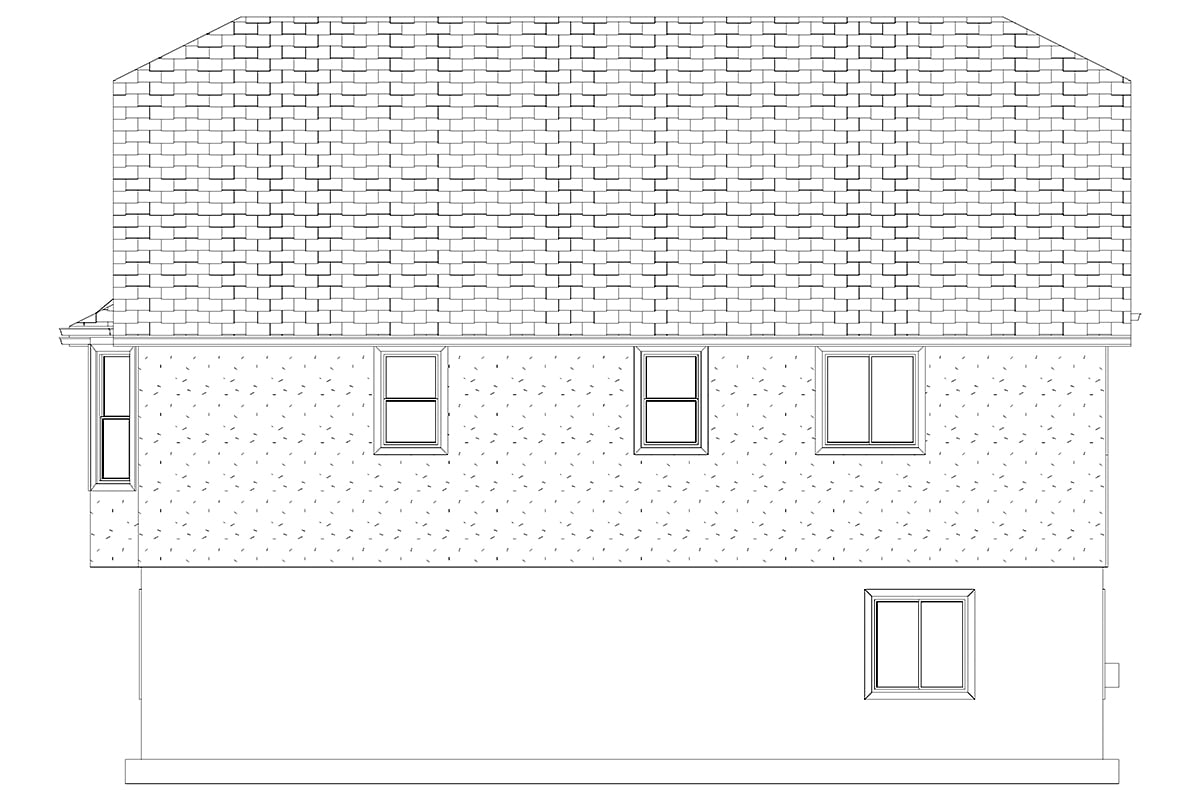 Plan with 2815 Sq. Ft., 5 Bedrooms, 4 Bathrooms, 2 Car Garage Rear Elevation