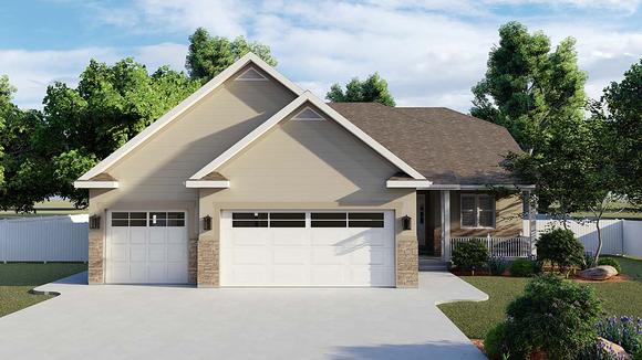Traditional House Plan 50530 with 6 Beds, 4 Baths, 3 Car Garage Elevation