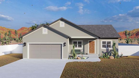 Ranch, Traditional House Plan 50534 with 5 Beds, 3 Baths, 2 Car Garage Elevation