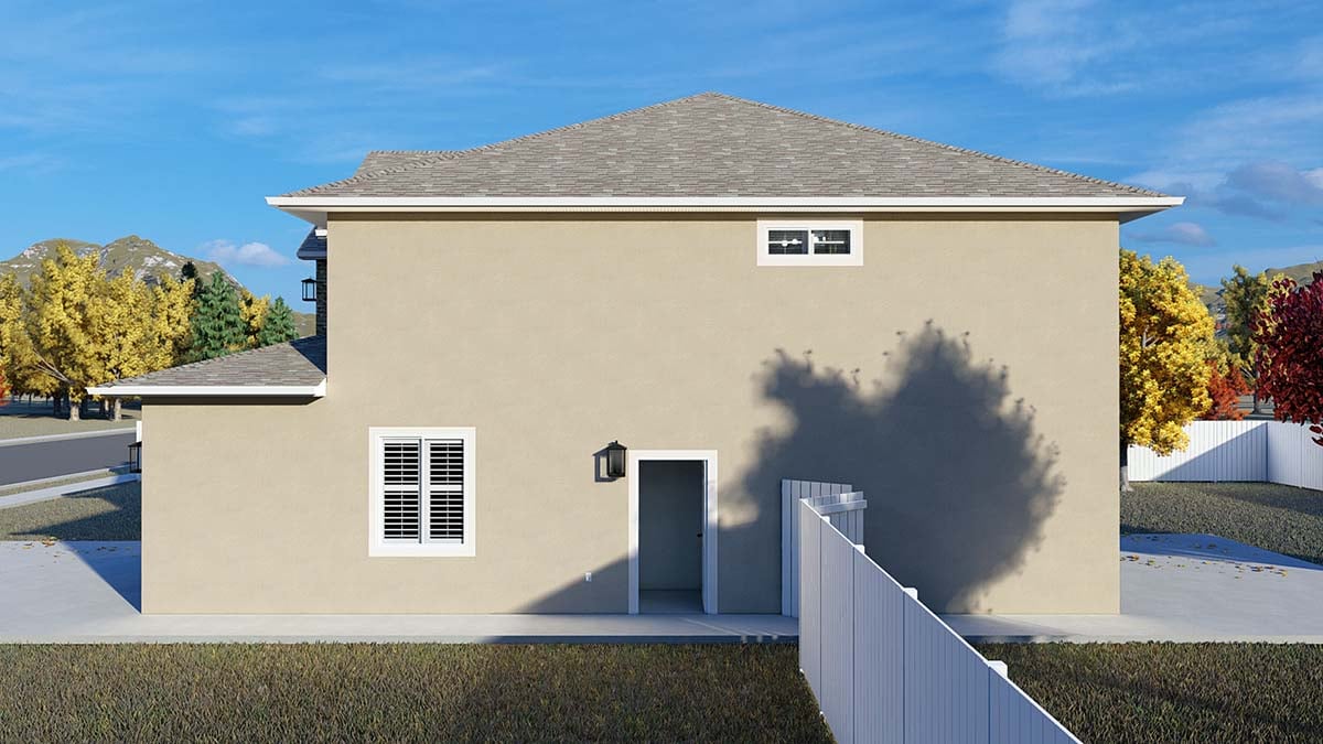Traditional Plan with 2564 Sq. Ft., 4 Bedrooms, 2 Bathrooms, 2 Car Garage Picture 2
