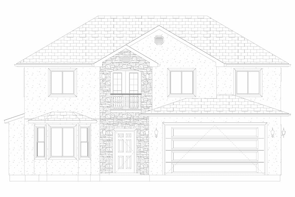 Traditional Plan with 2564 Sq. Ft., 4 Bedrooms, 2 Bathrooms, 2 Car Garage Picture 25