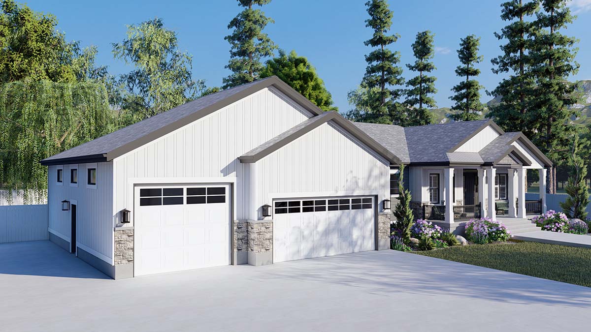Craftsman, Ranch, Traditional Plan with 5710 Sq. Ft., 6 Bedrooms, 5 Bathrooms, 3 Car Garage Picture 3