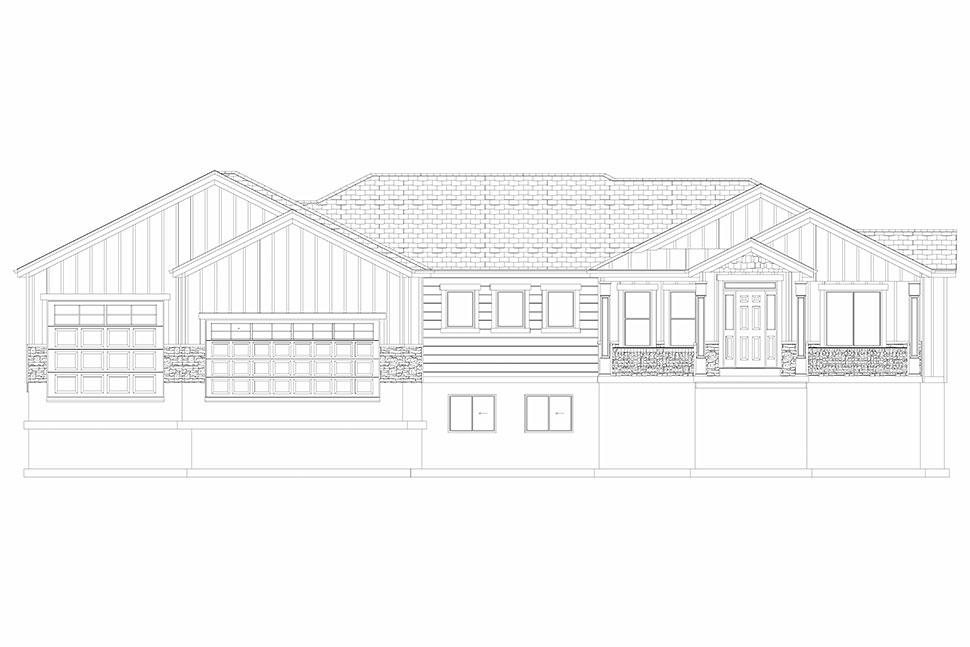 Craftsman, Ranch, Traditional Plan with 5710 Sq. Ft., 6 Bedrooms, 5 Bathrooms, 3 Car Garage Picture 33