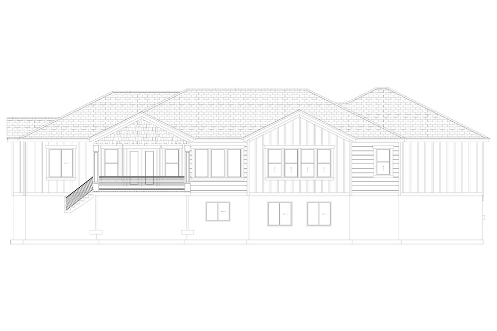 Craftsman, Ranch, Traditional Plan with 5710 Sq. Ft., 6 Bedrooms, 5 Bathrooms, 3 Car Garage Picture 36