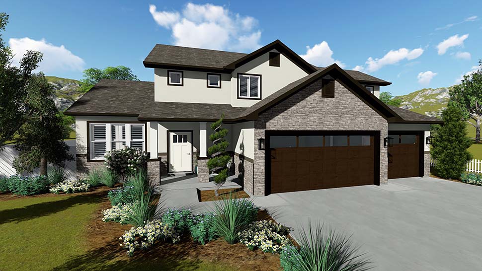 Craftsman, Traditional Plan with 3395 Sq. Ft., 5 Bedrooms, 4 Bathrooms, 3 Car Garage Picture 5
